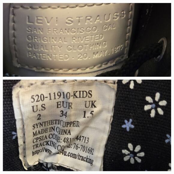 Levi's Girls Giselle 2 Neo Combat Boots size 2 - Picture 5 of 6